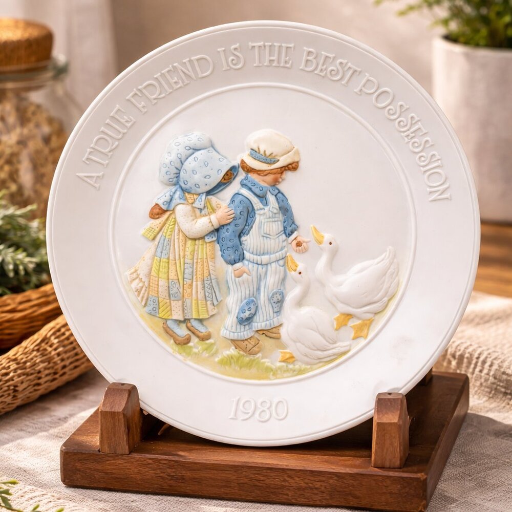 Vintage, Holly Hobbie LTD edition 1980‎ Designers Collection plate Goose Theme